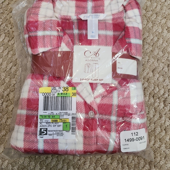 Adonna Womens Plus Long Sleeve 2-pc. Pant Pajama Set - Picture 4 of 4